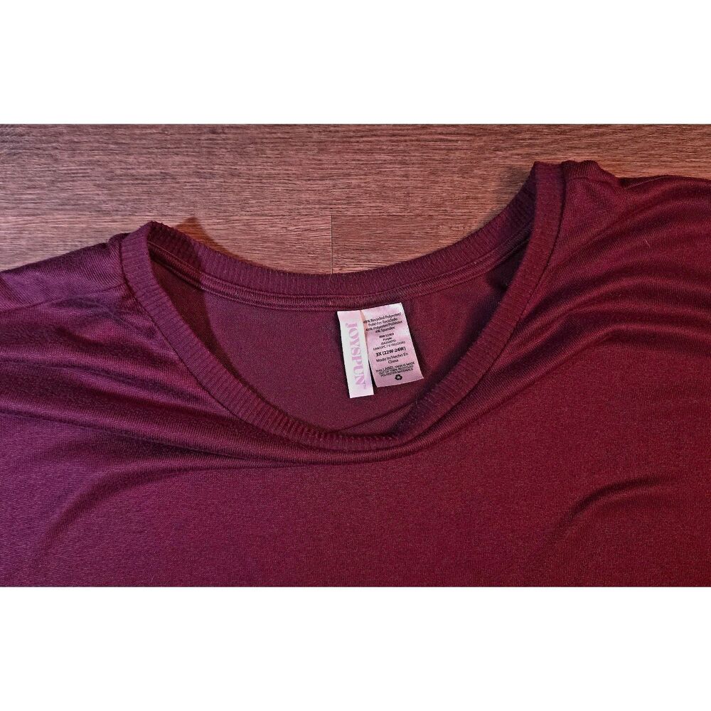 Joyspun 3X Deep Wine Red Soft Knit Long Sleeve Top - Picture 3 of 3